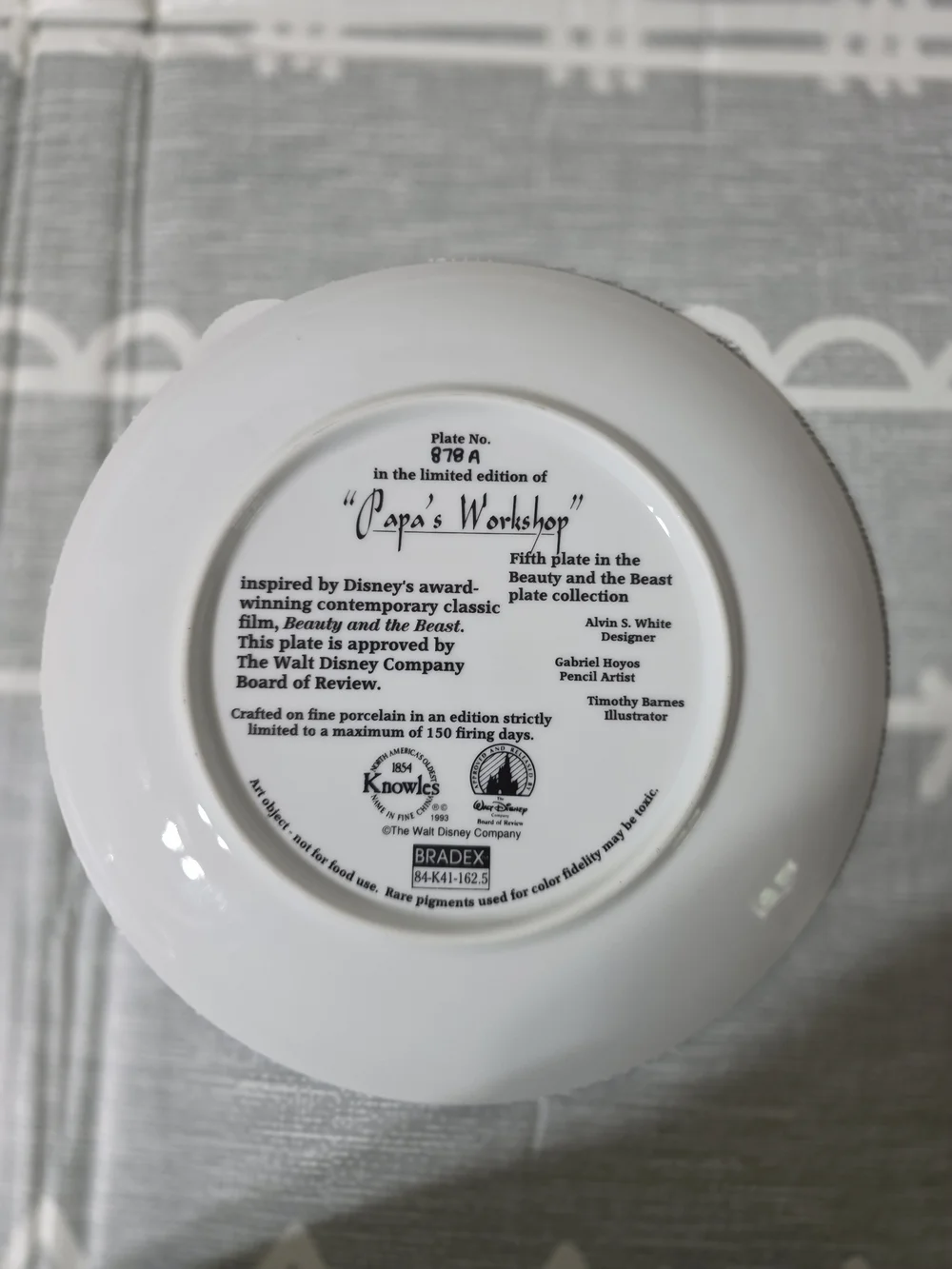 Disney Beauty and the Beast Decorative Plate - Belle & Maurice